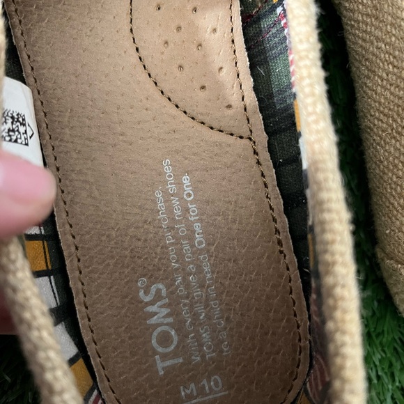 TOMS Men's khaki burlap Slip-On Loafers 10 - Picture 5 of 6